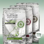 PLATINUM Natural TRIO MIX Adult Chicken + Lamb rice + Iberico + Zelenina 15 kg