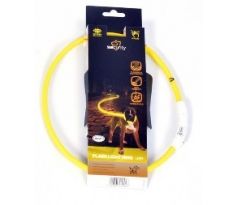 Obojok DUVO+ LED Svietiaci dog žltý nylonový