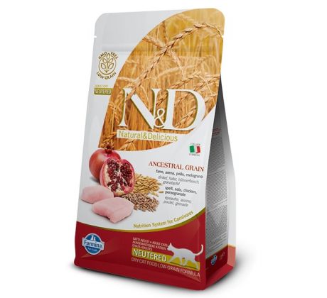 Farmina N&D cat AG adult, neutered, chicken, spelt, oats & pomegranate
