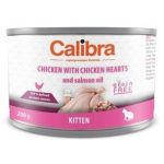 Calibra cat Kitten kura a kuracie srdiečka+losos.olej 200 g