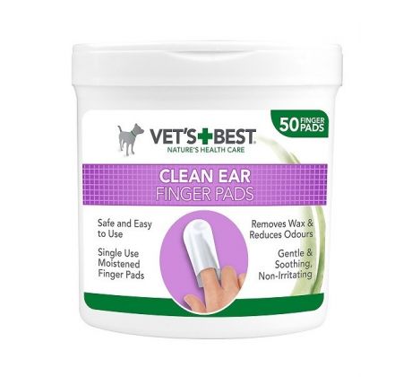 Čistiaca utierka na uši- náprstok pre psy, VET´S BEST, 50 ks