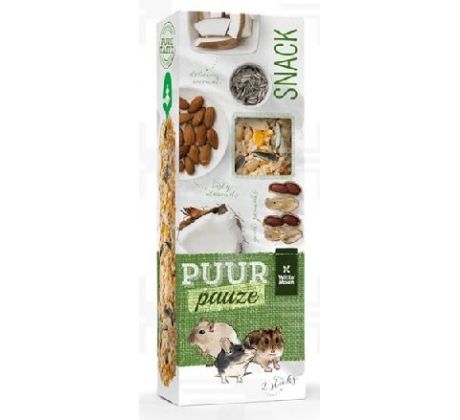 PUUR pauze sticks nuts - lahodné tyčinky s orechmi pre hlodavce a malé cicavce 110 g