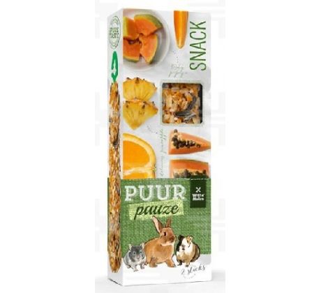 PUUR pauze sticks exotic fruit - lahodné tyčinky s exotickým ovocím pre hlodavce a malé cicavce 110 g