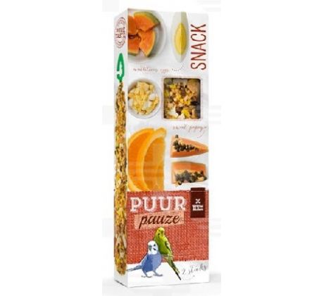 PUUR pauze seed sticks budgie - lahodné tyčinky s exotickým ovocím 60 g