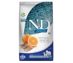 Farmina N&D dog OCEAN (GF) adult medium & maxi, herring & orange