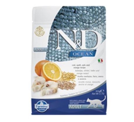 Farmina N&D cat OCEAN (AG) adult, codfish, spelt, oats & orange