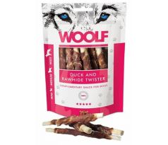 Pamlsok Woolf Dog Duck and Rawhide Twister 100g