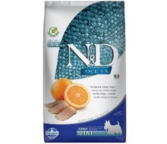 Farmina N&D dog OCEAN (GF) adult mini, herring & orange 2,5kg