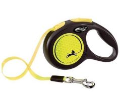 Vodítko Flexi New Neon L páska 5 m žlté (do 50 kg)