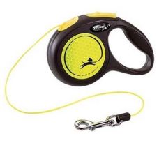 Vodítko Flexi New Neon S lanko 5 m žlté (do 12 kg)