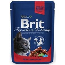 BRIT Premium cat Kapsička Adult Beef Stew & Peas 100 g