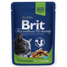 BRIT Premium cat Kapsička Sterilised Chicken Slice 100 g