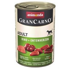 Animonda GRANCARNO dog adult hovädzie a kačacie srdiečka konzerva