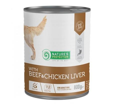 Natures P KONZERVA dog adult Beaf & Chicken liver 800 g