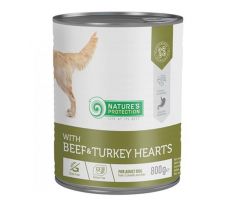 Natures P KONZERVA dog adult Beaf & Turkey hearts 800 g