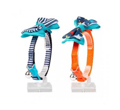 Obojok DUVO+ nylonový s mašľou a rolničkou pre mačku