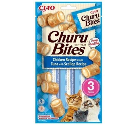 Inaba Churu Bites cat Kura s tuniakom a hrebenatkou 360 g