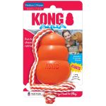 Hračka Kong Dog Aqua Granát s lanom oranžový, plávajúci, guma prírodná