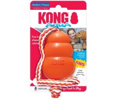 Hračka Kong Dog Aqua Granát s lanom oranžový, plávajúci, guma prírodná