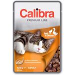 Calibra Premium cat Kapsička - Adult Kačka & kura v omáčke 24 x 100 g