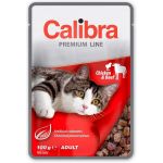 Calibra Premium cat Kapsička - Adult Kura & hovädzie v omáčke 24 x 100 g