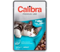 Calibra Premium cat Kapsička - Adult Pstruh & losos v omáčke 24 x 100 g