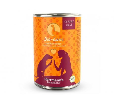 Herrmanns BIO Husacie mäso s pohánkou, konzerva