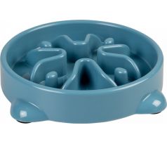 Miska DUVO+ na pomalé jedenie, modrá 700ml - M - 25,5x25,5x5cm