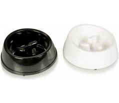 Miska DUVO+ melamínová, lesklá, čierna/biela, priemer 16,5 cm, M - 1100 ml