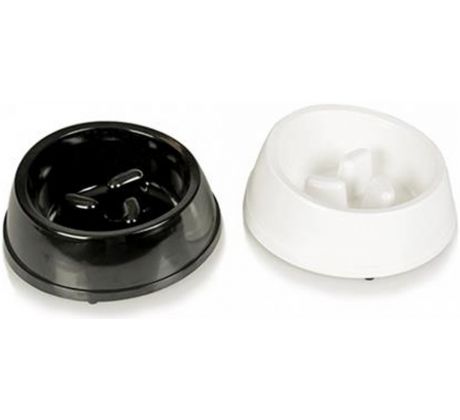 Miska DUVO+ melamínová, lesklá, čierna/biela, priemer 16,5 cm, M - 1100 ml