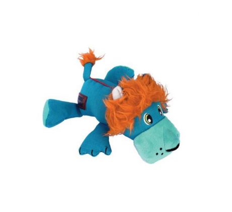 Hračka Kong Dog Cozie Ultra Lev, pískajúci, modrý, polyester, M