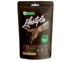 Pamlsok Natures Protection Lifestyle dog dried rabbit ears with duck 12x75 g