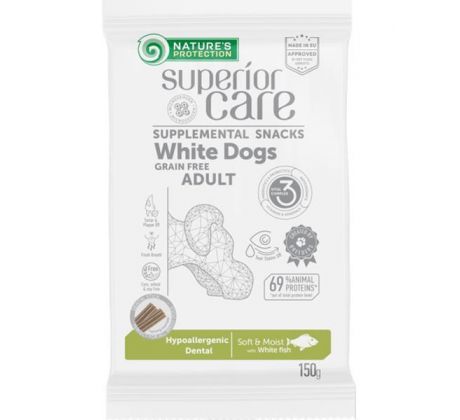 Pamlsok Natures Protection Superior Care white dog Hypoallergenic Dental Care Grain free white fish 150 g