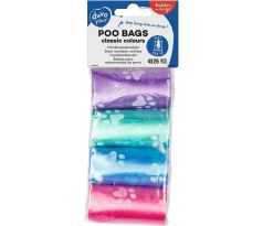 Sáčky DUVO+ na zber psích výkalov farebné s labkami 4 x 20 ks