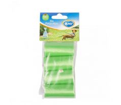 Sáčky DUVO+ na zber psích výkalov, 4x20 biologicky rozložiteľných sáčkov, zelená farba