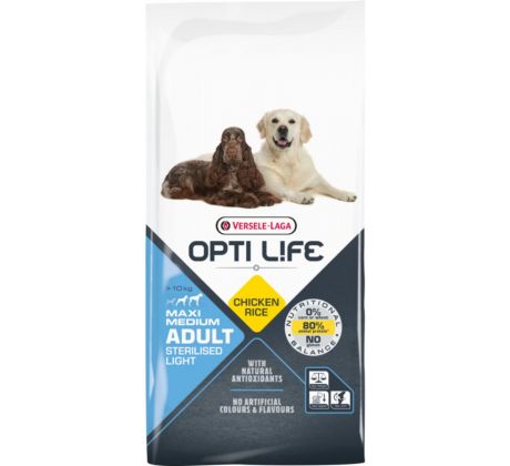 Versele Laga Opti Life dog Adult Light Medium & Maxi 12,5 kg