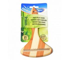 Hrebeň DUVO+ hrable 31 zubov bambus 17 x 10 cm