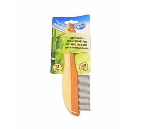 Hrebeň DUVO+ vyčesávač 31 zubov bambus 21 cm