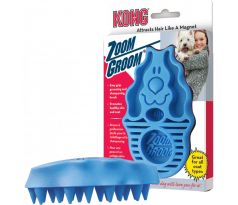 Hrebeň Kong gumový ZoomGroom modrý L - 11,5 × 7 × 2,5 cm