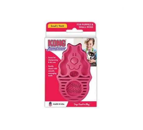 Hrebeň Kong gumový ZoomGroom ružový L - 11,5 × 7 × 2,5 cm