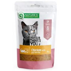 Pamlsok Natures P Snack cat with chicken and goji berries dices 12x75 g