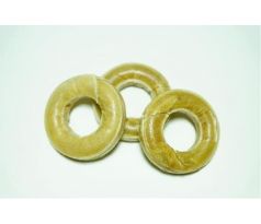 Koliesko z bielej kože 6 cm, 10 ks