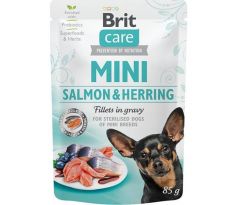 Brit Care dog Kapsička MINI Sterilised Salmon&Herring fillets in gravy 24 x 85 g