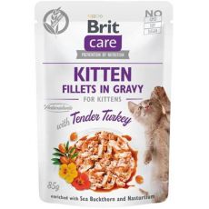 Brit Care cat Kapsička Kitten Fillets in Gravy with Tender Turkey 24 x 85 g