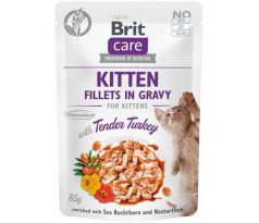 Brit Care cat Kapsička Kitten Fillets in Gravy with Tender Turkey 24 x 85 g
