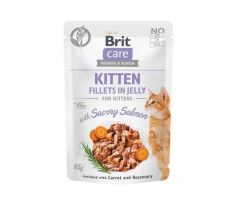 Brit Care cat Kapsička Kitten Fillets in Jelly with Savory Salmon 24 x 85 g
