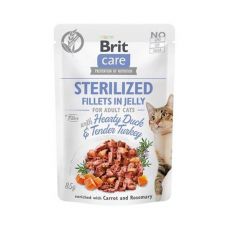 Brit Care cat Kapsička Sterilized Fillets in Jelly with Hearty Duck & Tender Turkey 24 x 85 g