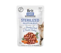 Brit Care cat Kapsička Sterilized Fillets in Jelly with Hearty Duck & Tender Turkey 24 x 85 g