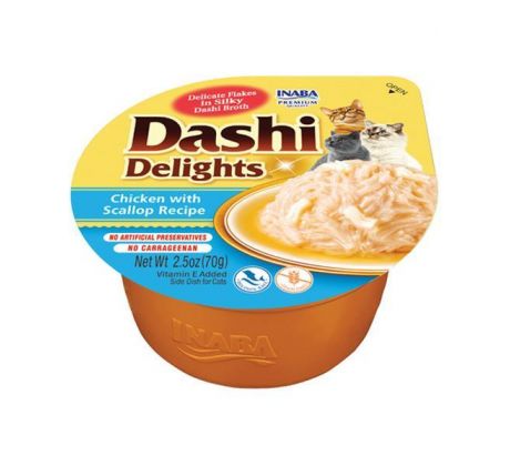 Inaba Dashi Delights cat Kura s hrebenatkou 6 x 70 g vanička