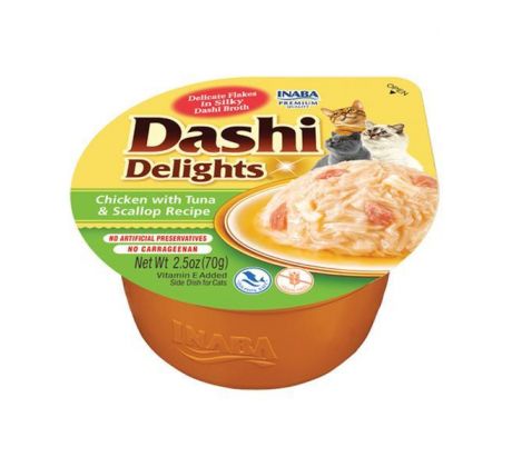 Inaba Dashi Delights cat Kura s tuniakom a hrebenatkou 6 x 70 g vanička